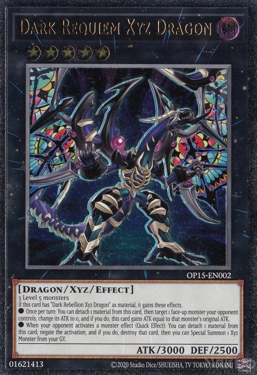 Dark Requiem Xyz Dragon - OP15-EN002 - Ultimate Rare - Unlimited Edition Near Mi