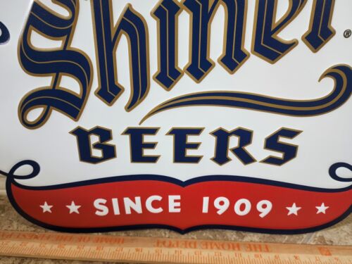INSEGNA SHINER BOCK BEER Spoetzl Brewery TEXAS COTTONBALL Uomo Cave Bar Metallo - Foto 3 di 5