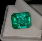 Natural Green Emerald 8.42 Ct Loose Gemstone Certified Colombian Emerald Cut Gem