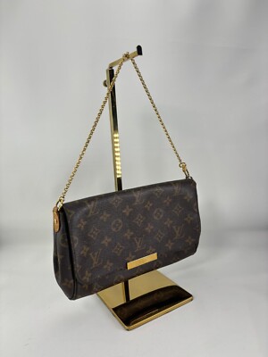 Authentic Louis Vuitton Favorite MM Monogram Canvas Evening Hand Bag