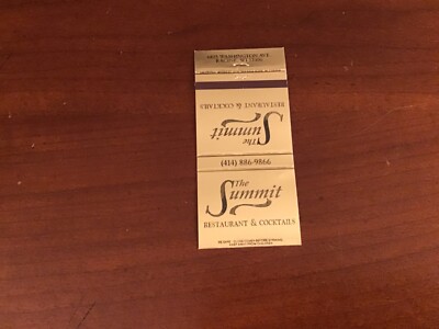 The Summit Restaurant Racine Wisconsin 30 Strike Matchbook Cover