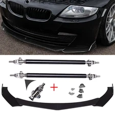 Fits 2002-2009 BMW E85 Z4 Front Bumper Lip Spoiler /Splitter Strut Rods Glossy