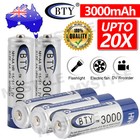 OZ 4-20X BTY AA Rechargeable Battery Recharge Batteries 1.2V 3000mAh Ni-MH
