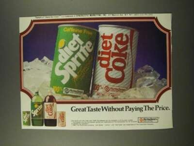 1986 Diet Sprite and Diet Coke Ad - Great Taste Without Paying The Price