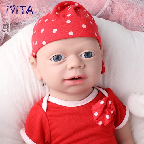 IVITA 21"" Massives Silikon Reborn Baby Mädchen handgefertigte Schlappen Silikonpuppe Säugling - Bild 8 von 12