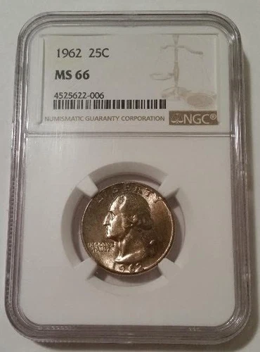 1962 Washington Quarter MS66 NGC Toning