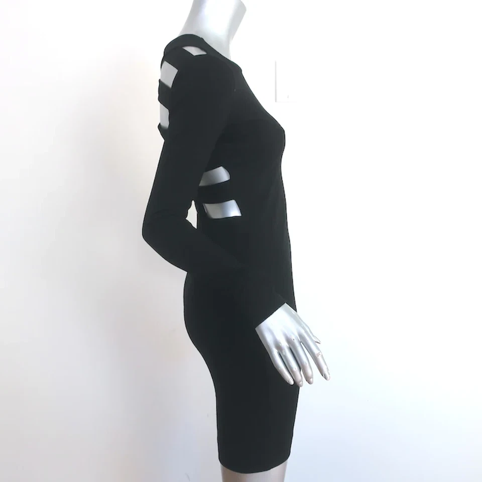 Kimberly Ovitz Open Back Long Sleeve Mini Dress Black Size Extra Small - Image 4 of 4