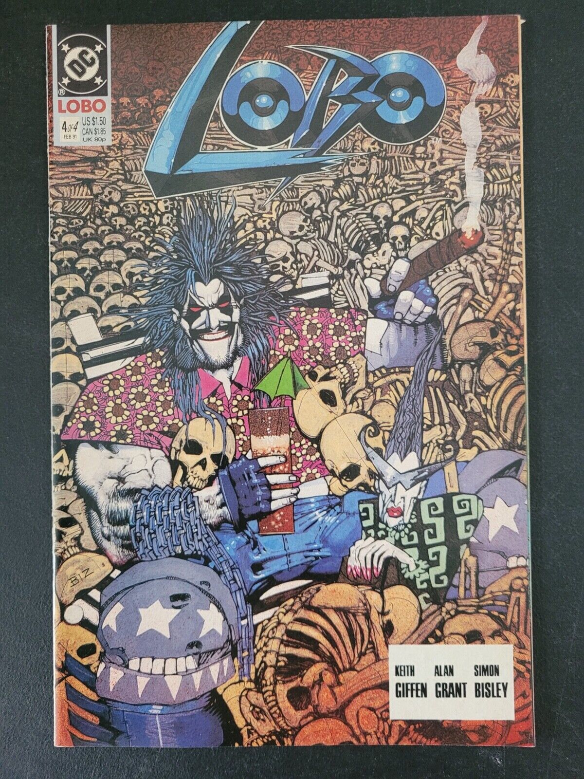 LOBO #4 (1991) DC COMICS KIETH GIFFEN! ALAN GRANT! AMAZING SIMON BISLEY ART!