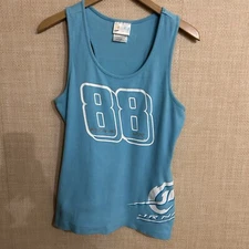 Dale Earnhardt Jr. Nascar For Her Large Blue Ribbed Tank Top #88 Vintage