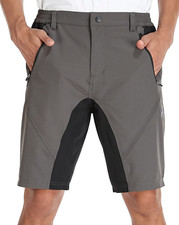 Mens Hiking Shorts Quick Dry Water Resistant Outdoor Workout Shorts Black/Gray M