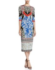 Alice + Olivia Delora Fitted Crew Neck Dress Midi Maxi 2