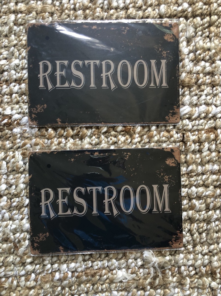 2 8x12 Vintage Metal restroom sign | eBay