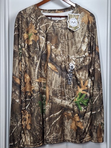 NWT Real Tree Edge Staghorn Creek Long Sleeve Camo Polyester T-Shirt Size 2XL