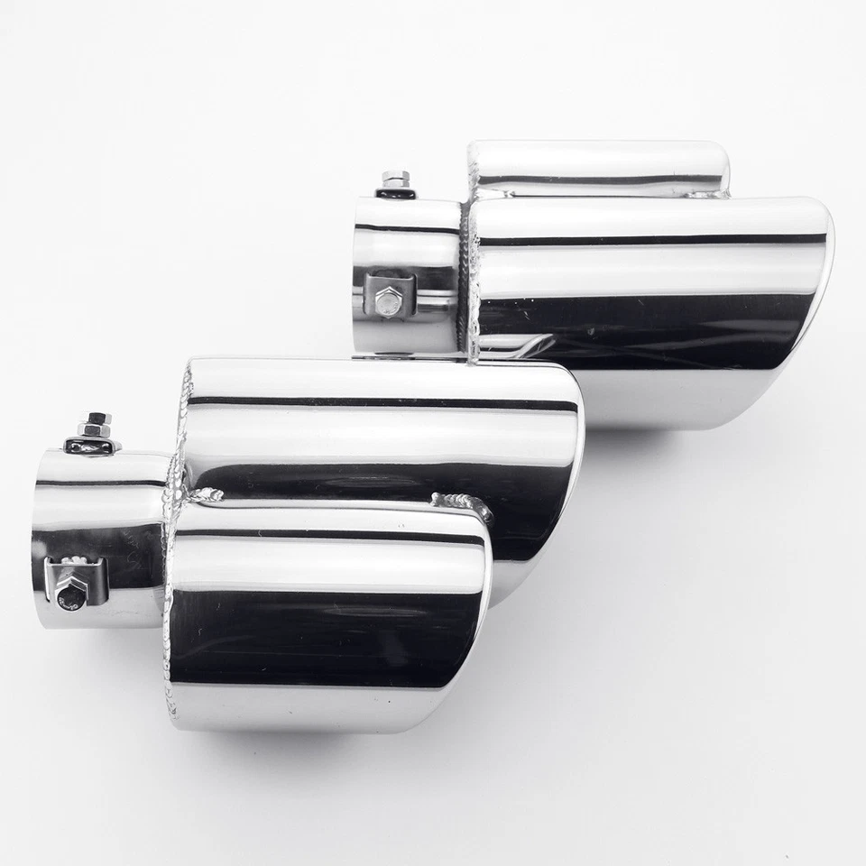 Par de puntas de escape de acero inoxidable de doble salida para Porsche 911 996 2,25" Foto 3 de 4