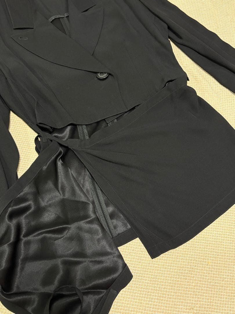 ジャケット・アウター ann demeulemeester archive jacket Ann Demeulemeester Archive Wrap Design Jacket 40 Black Early Era