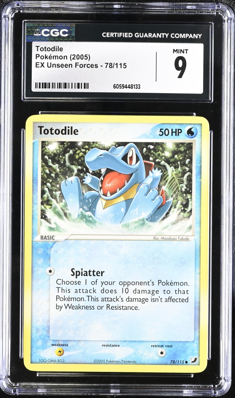 CGC 9 Totodile 78/115 EX Unseen Forces 2005 Pokemon Card
