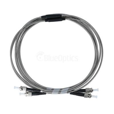 BlueOptics Steel Reinforced Duplex Fiber Patch Cable ST-ST Multimode OM4
