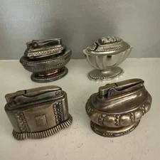 Vintage Ronson QueenAnne Crown Diana & ASR Silver Plated Table Lighters Untested