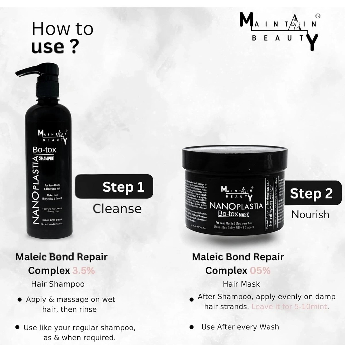 New Nanoplastia Shampoo & Mask Combo Sulphate Free Hair Repair