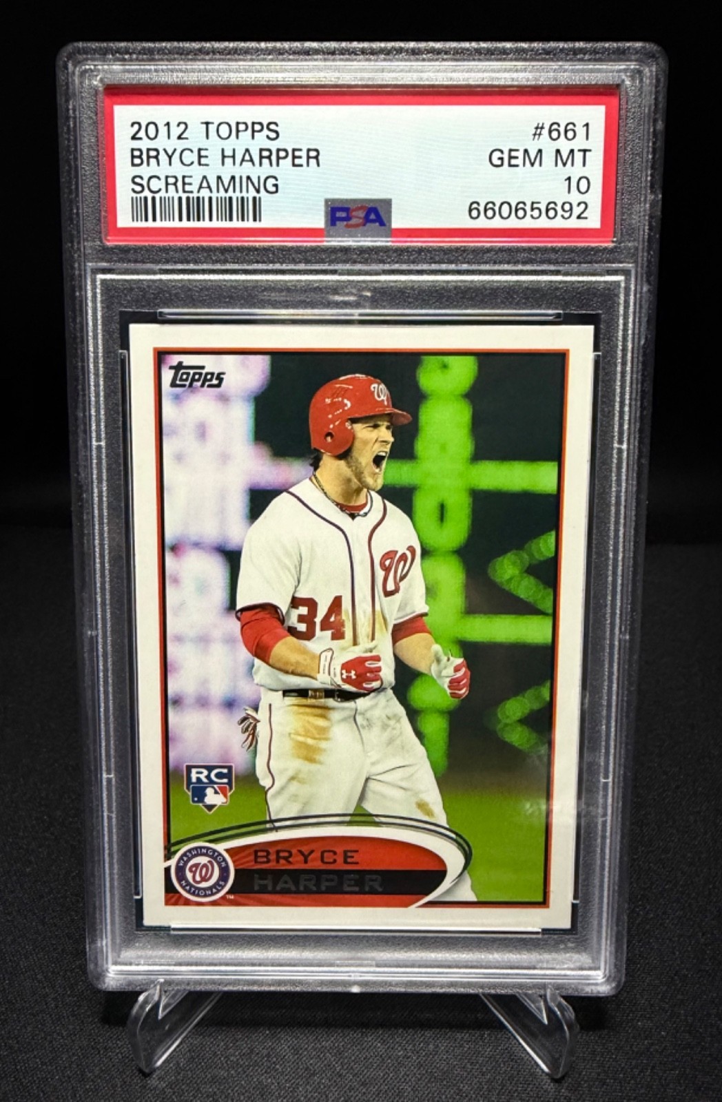 2012 Topps Baseball - Bryce Harper - Screaming Rookie Card - PSA 10 - Card #661