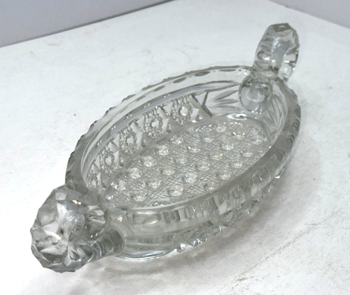 Vintage Imperial Glass Bowl NuCut Cut Crystal Candy Nut Relish Dish Daisy Button - Afbeelding 4 van 6
