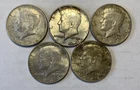 5 - 1964 Kennedy 90% Silver Half Dollar Philadelphia Denver Mints Fine to VF A8
