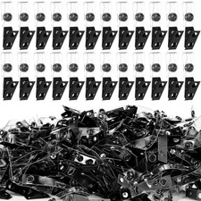 400 Pack Metal Badge Clips with PVC Straps Double Hole ID Badge Clips for Nam...