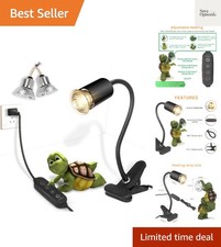 Timed Reptile Heat Lamp with Clamp, Adjustable UVA/UVB Basking Light, 360  Ro...