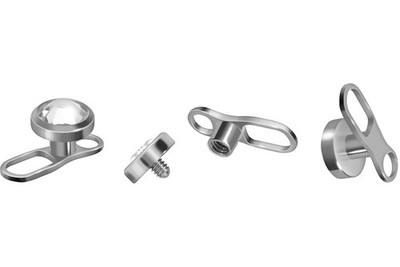 PIERCINGLINE Titan Dermal Anchor DISC + KRISTALL