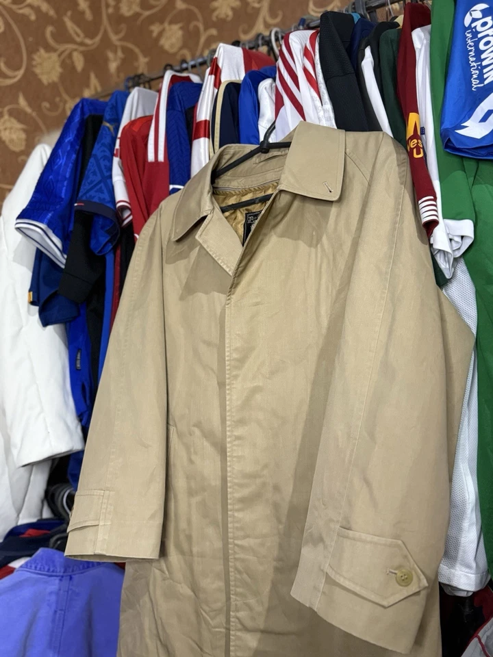 Gabardina vintage Burberry para hombre beige a cuadros Nova Mac con forro talla S rara Foto 3 de 4