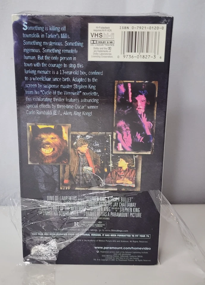 Stephen King's Silver Bullet (VHS, 1993) Gary Busey, Corey Haim Horror HTF - Image 4 of 4