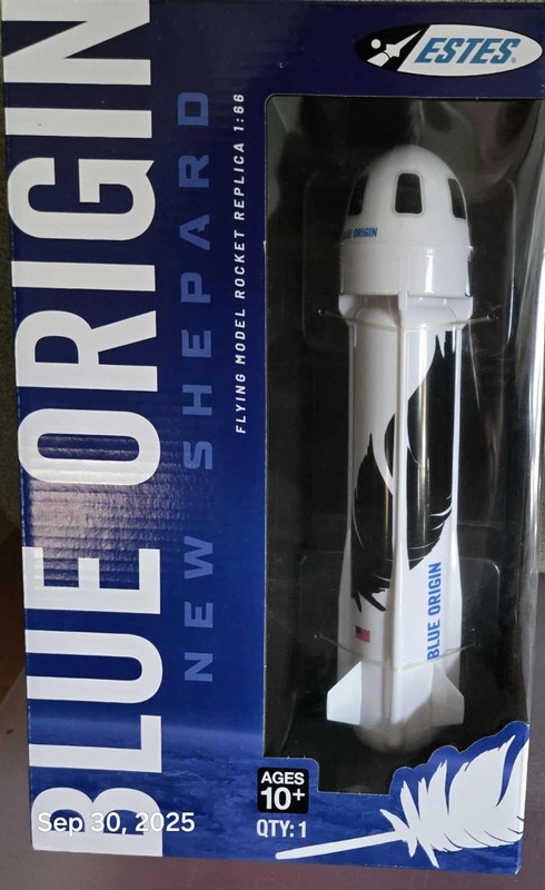 BLUE ORIGIN NEW SHEPARD REPLICA Estes Flying Rocket Kit #2198 Lowered to Sale