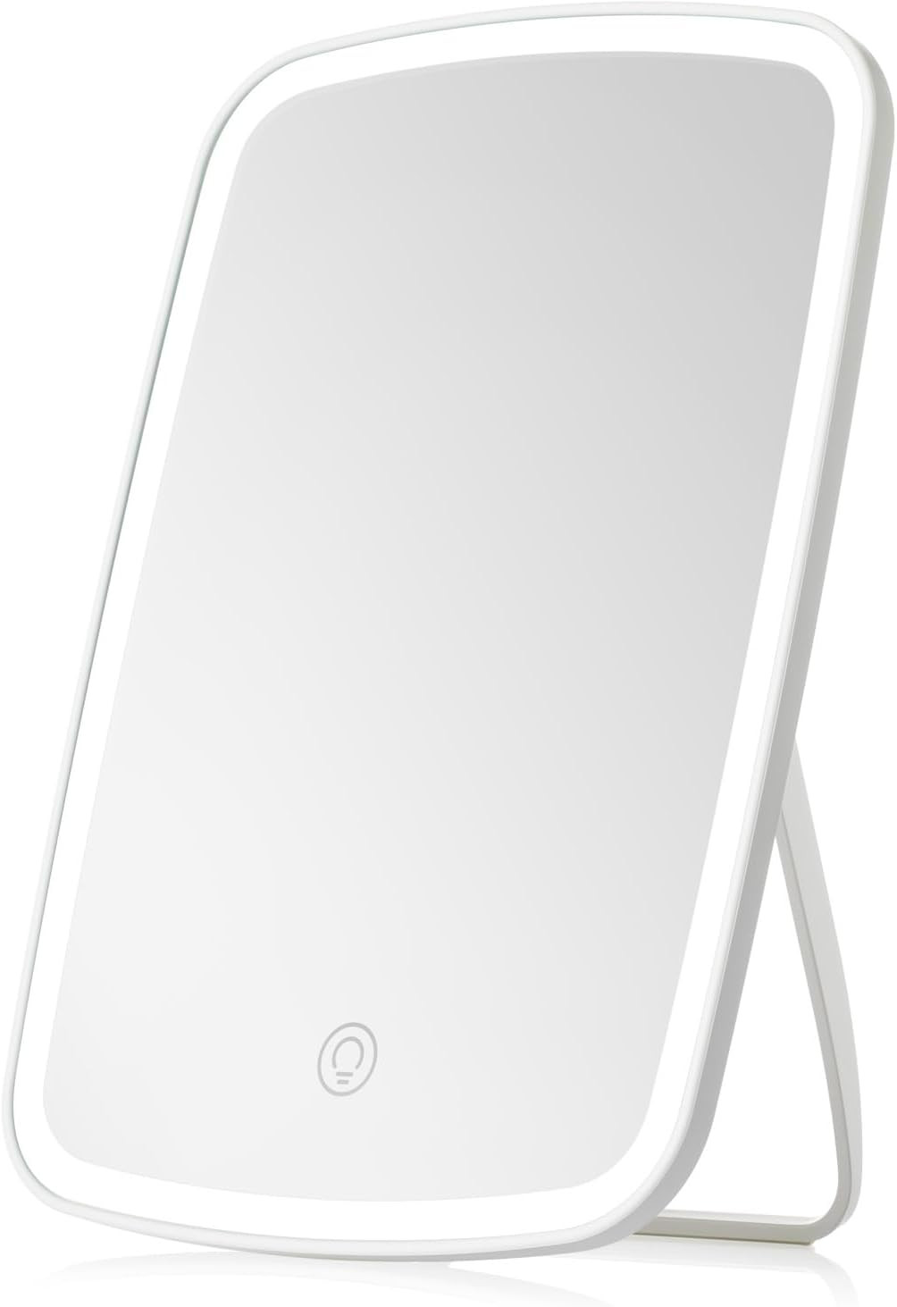 Portable Rechargeable LED Makeup Mirror Travel Friendly 9.4x6.6 Inches White-image