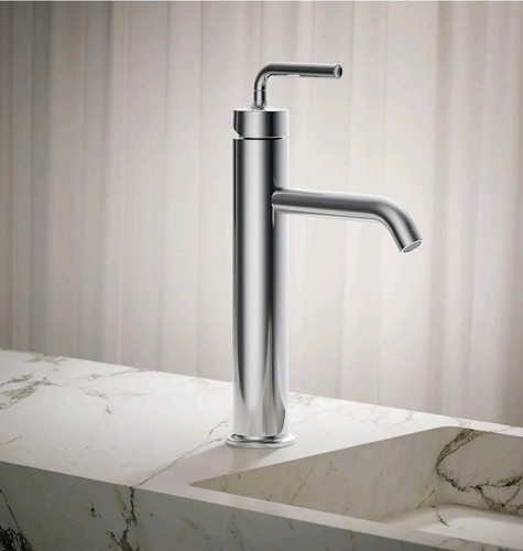 NEW Kohler K-14404-4A-CP Purist Tall Vessel Bathroom Sink Faucet Polished Chrome - Picture 7 of 17