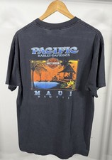 Vintage 1999 Maui Hawaii Harley Davidson Faded Biker T-Shirt Size Large USA Made