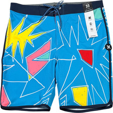 Hurley Phantom Morrow Board Shorts - NWT Mens Size 33 Blue / Multi - 48040-M2