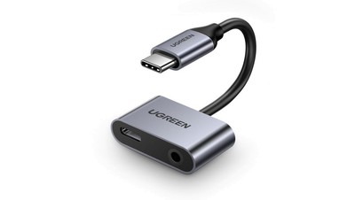 Adapter Ugreen CM193 50596 audio dwuportowy USB-C (męski) - mini jack 3.5mm / US