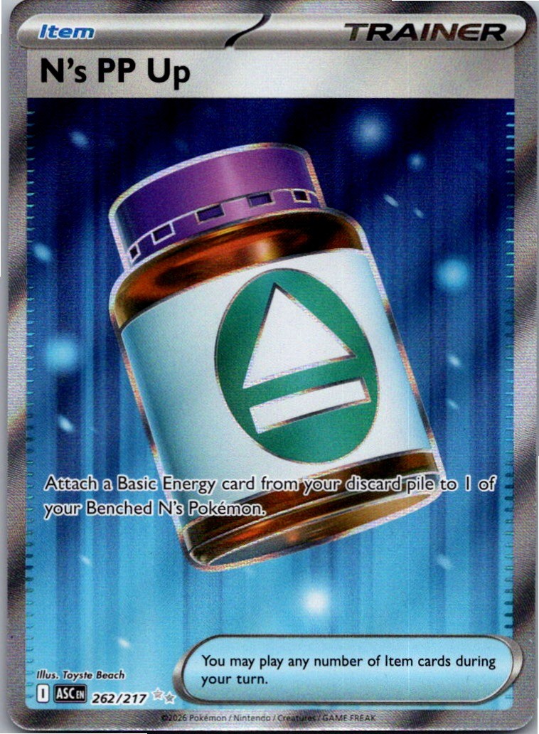 N's PP Up 262/217 Ultra Rare Ascended Heroes Pokemon Holo Near Mint