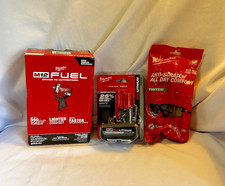 LOT Milwaukee 3/8" Stubby IMPACT Wrench w/ M12 XC5 High Output Batt.&Glasses NEW