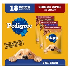 Pedigree Choice Cuts in Gravy Wet Dog Food, Adult Soft 18 Count Pack of 1