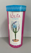 Lolita Dragonfly Hand-Painted Wine Glass 15oz 444ml Clear Multicolour New In Box