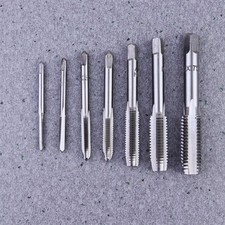 7Pcs Thread Screw Tap Set with Plug Drill DIY Metalworking Hand Tools Kit