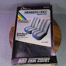 Vtg Allison Members Only Seat Cover Set Blue Low-back Buckets 81-6647 Usa 80s Vtg Allison Members Only Seat Cover Set Blue Low-back Buckets 81-6647 Usa 80s