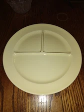 Vintage Taylor Smith & Taylor LuRay Pastels Yellow 10" Divided Grill Plate USA