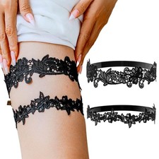 Wedding Garter Set Bride Lace Floral Stretchy Garters Leg Accessories