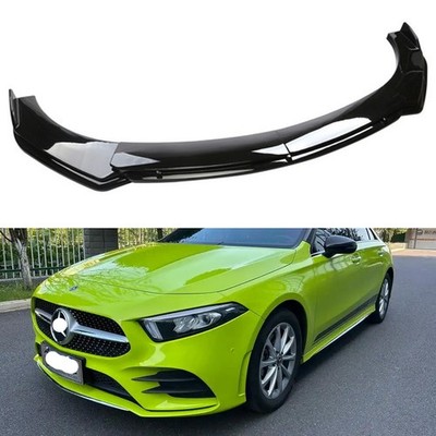 For Mercedes-Benz A200 A220 A250 Front Bumper Lip Spoiler Splitter Glossy Black