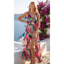 M&M Magenta Bold Resort Maxi Dress Size Small