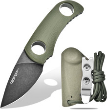 Runer Full Tang Coltello Da Caccia Campeggio a Lama Fissa 4,7Cm Con Guaina Kydex