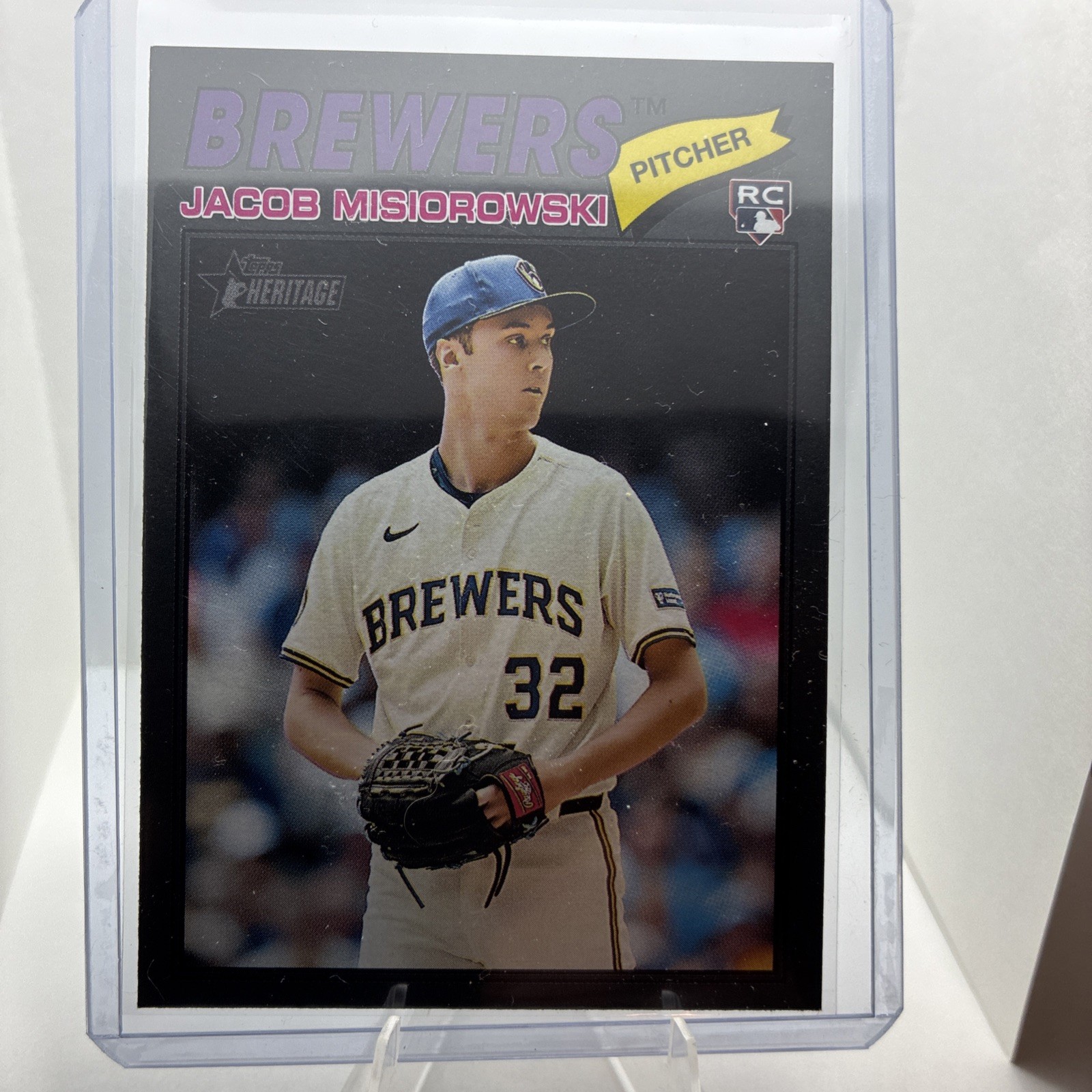 2026 Topps Heritage JACOB MISIOROWSKI #144 Dark Gray Border RC Brewers