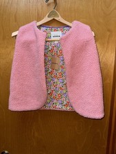 Mini Boden Borg Gilet Pink Fuzzy Lined Vest Size 12-13Y